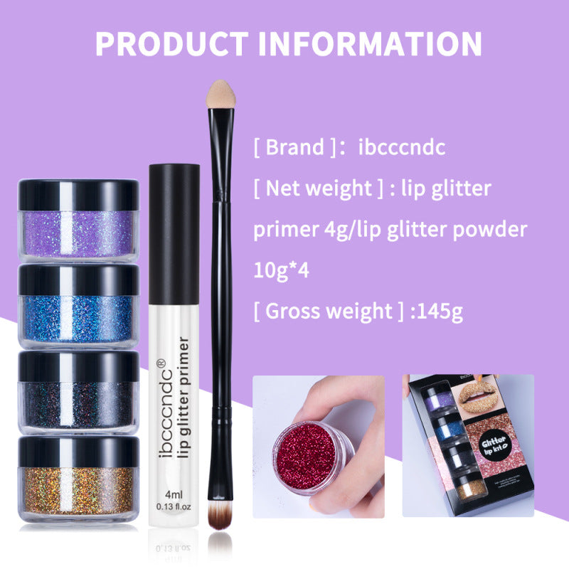 Harajuku Glitter Lip Gloss Set - Cool Color Collection