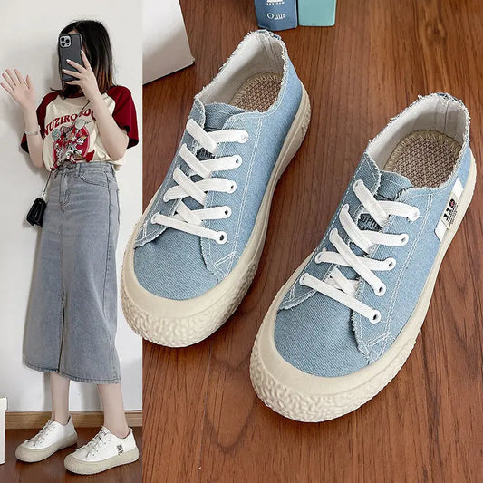 Thick Soled Canvas Shoes for Female Students