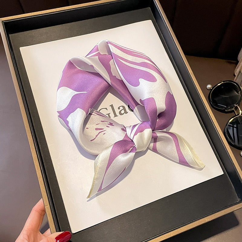 Playful Small Square Silk Scarf - Perfect Gift for Mom