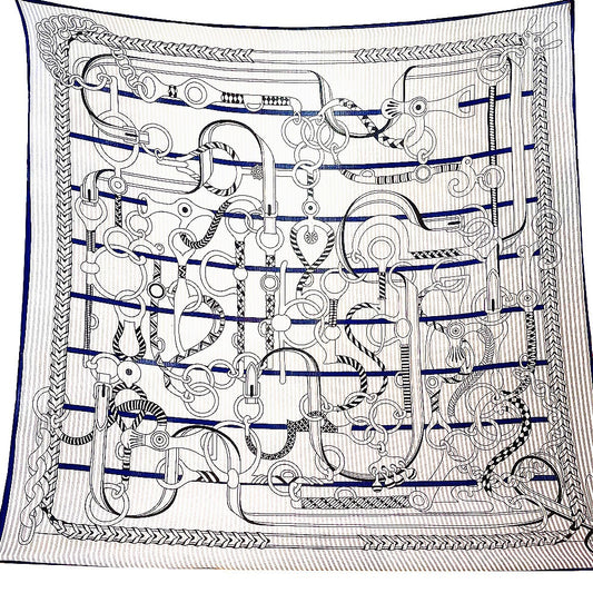 Versatile Carriage Chain Printed Square Scarf