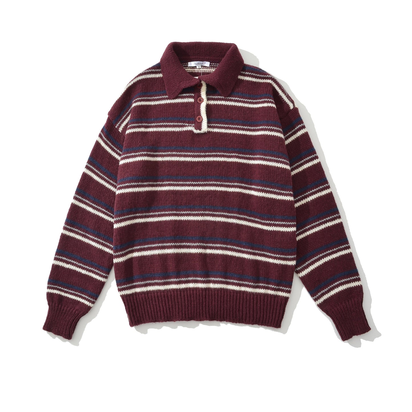 Long Beard Pullover Striped Knitted Sweater