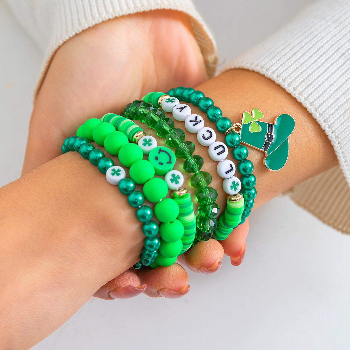 Green Clover Bracelet - St. Patrick's Day Jewelry
