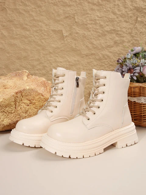 Harajuku Style Women's Thick-Soled Combat Ankle Boots