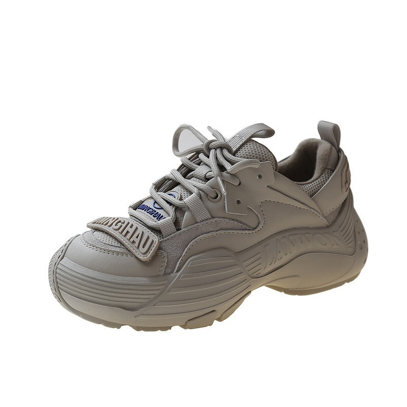 Hong Kong Style Women's Plush Retro Sneakers