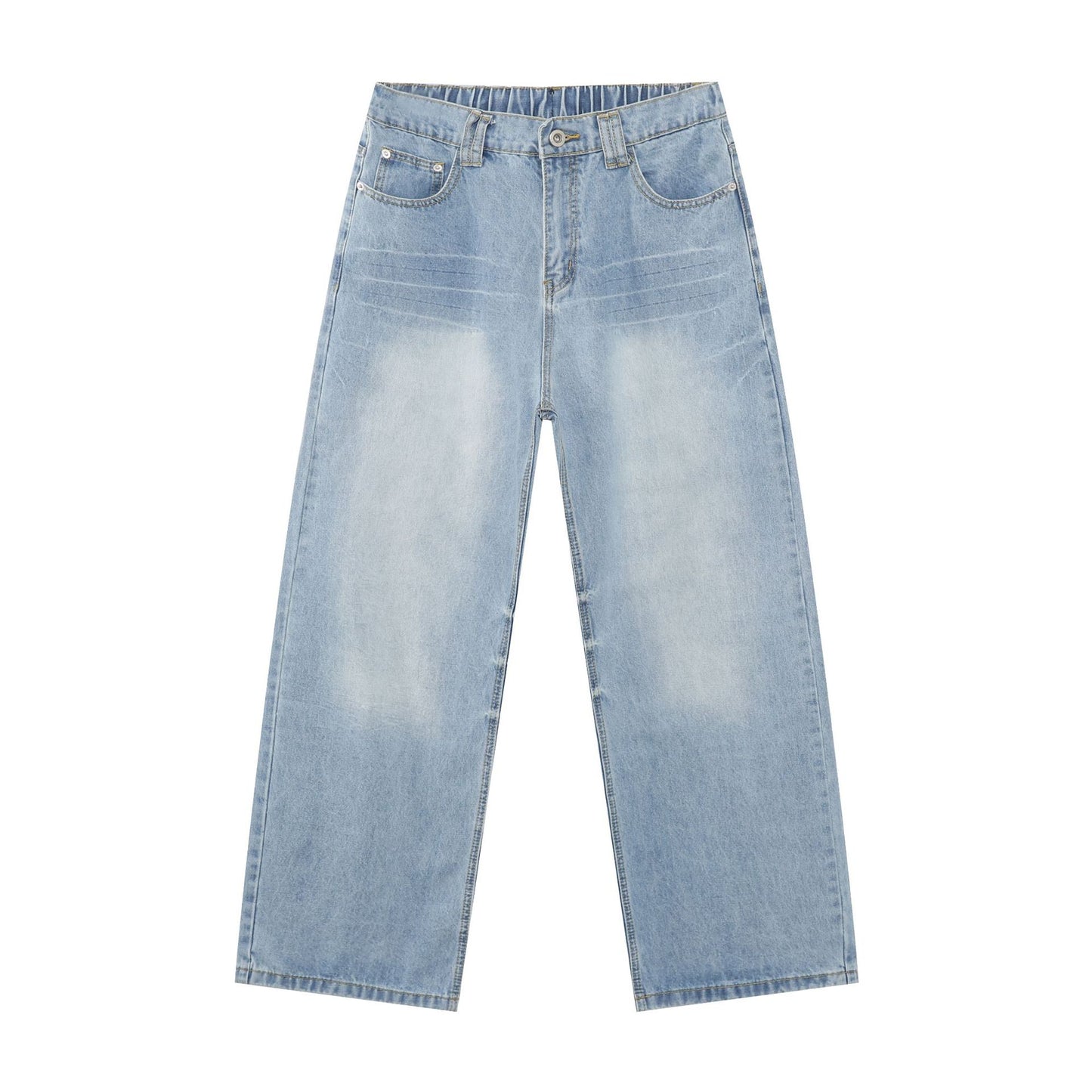 Nirben Retro Washed Wide-Leg Jeans - Harajuku Style