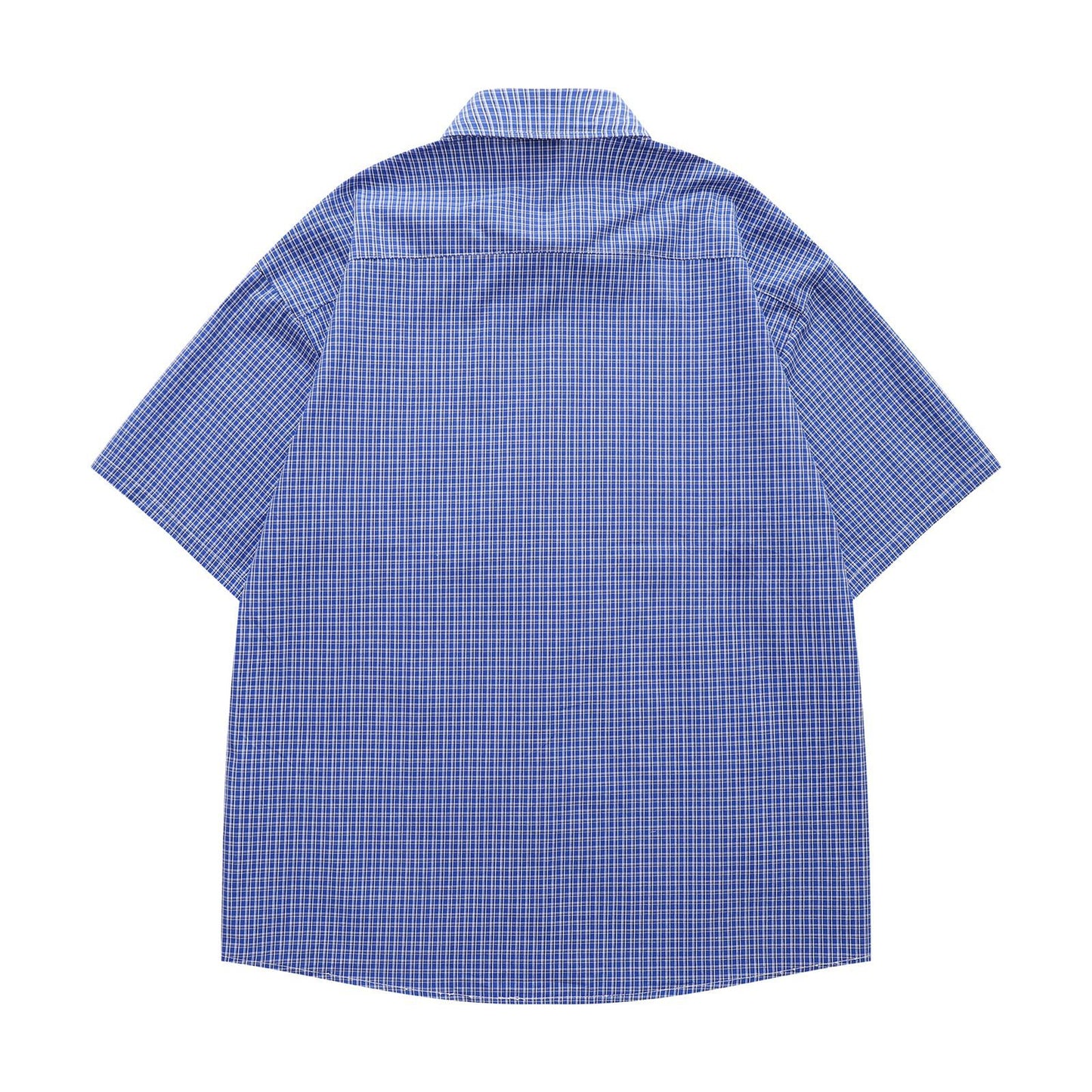 Retro Letter Embroidery Plaid Shirt - Unisex Harajuku Style