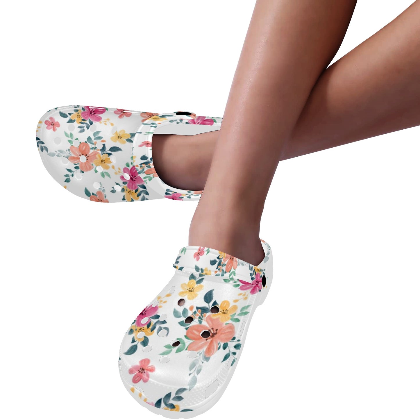 Floral Pattern Print Adults Clogs