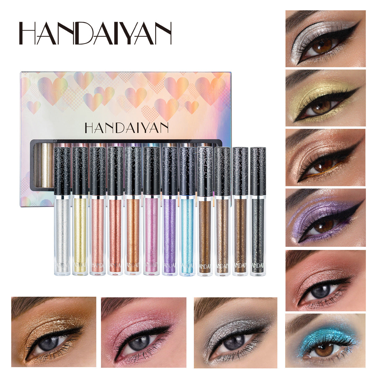 12-Piece Psychedelic Pearl Liquid Eye Shadow Set