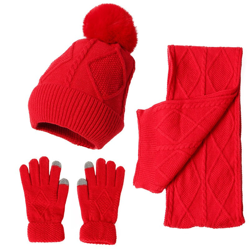 Woolen Hat, Scarf & Glove Set - Harajuku Winter Style