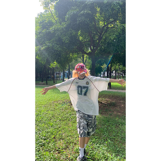 Harajuku Style Mesh Short Sleeved T-Shirt for Women