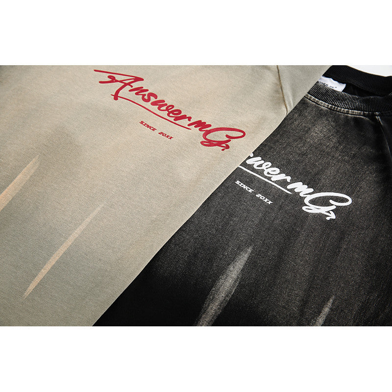 Gradient Washed Loose Fit Men's Short Sleeve Tee