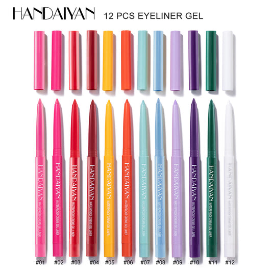 12 Matte Colored Quick Dry Gel Eyeliner Pens
