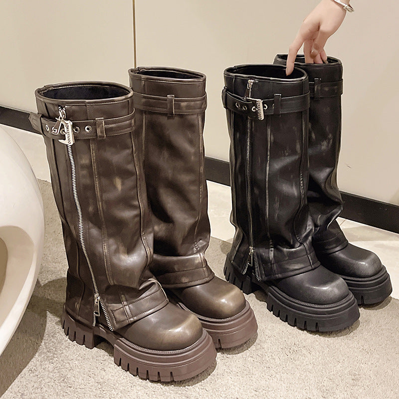 Harajuku Style Knee-High Platform Boots for Women