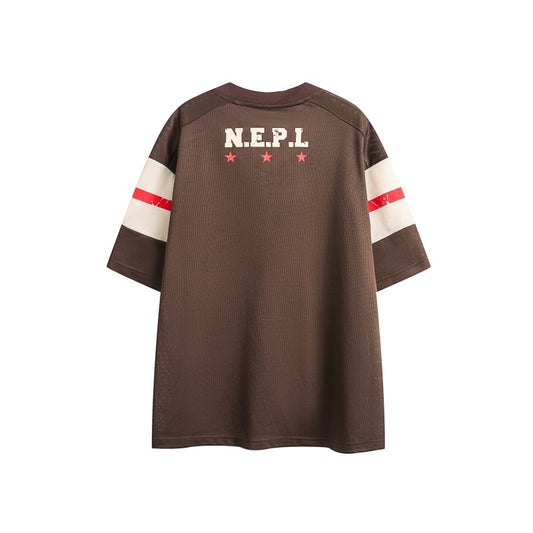 Harajuku Style Letter Distressed Print V-Neck Tee