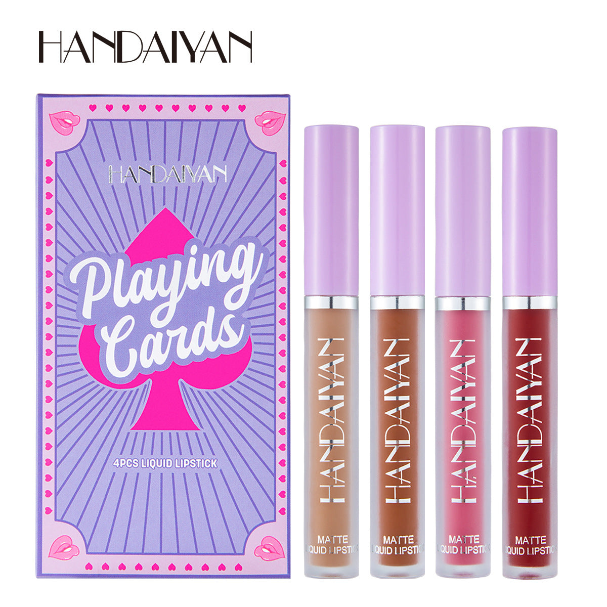 Playful Playing Card Lipstick Set - 4 Matte Shades