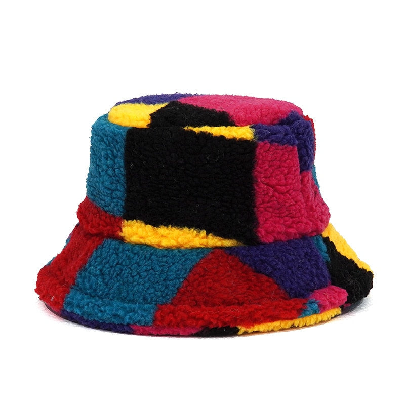 Camouflage Faux Fur Bucket Hat - Warm & Stylish Fisherman Hat