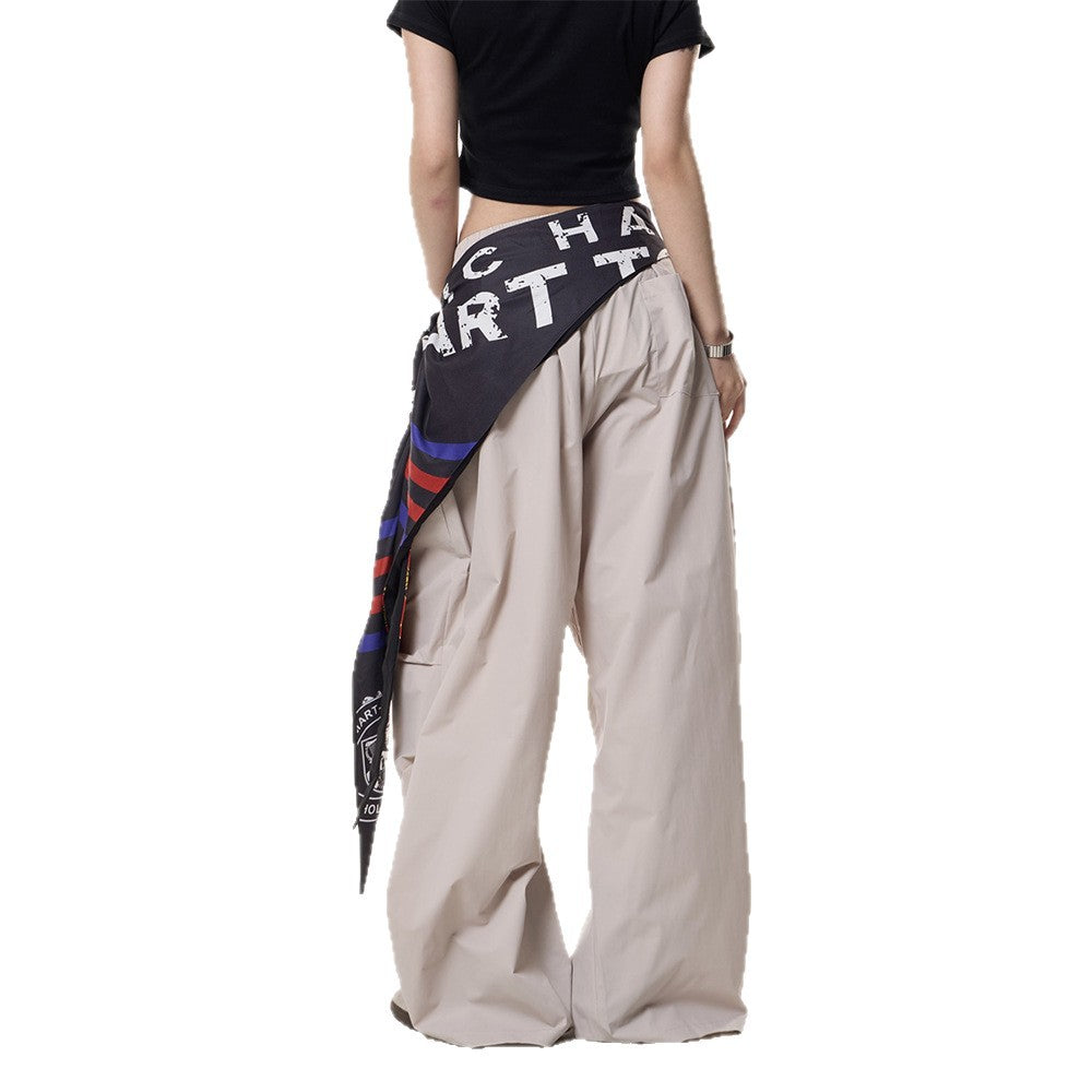 Spliced Fart Curtain Casual Pants
