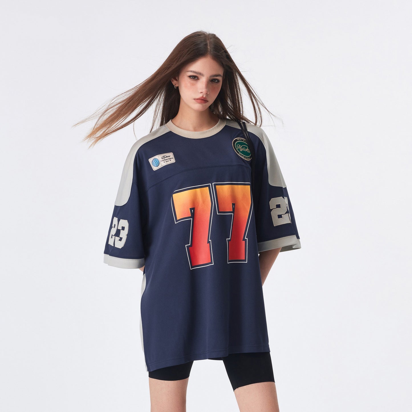 Playful Color-Contrasting Short Sleeve T-Shirt