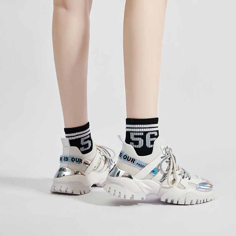 Harajuku Style Tennis Platform Wedge Shoes for Women