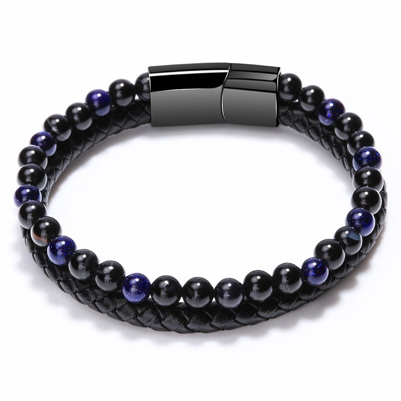 Volcanic Tiger Eye Beaded Bracelet - Harajuku Style