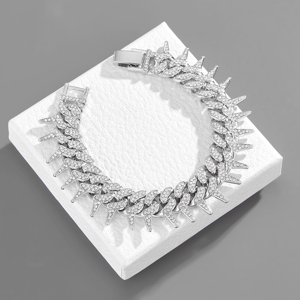 Men's Harajuku Thorns Cuban Necklace - Hip Hop Spike Chain