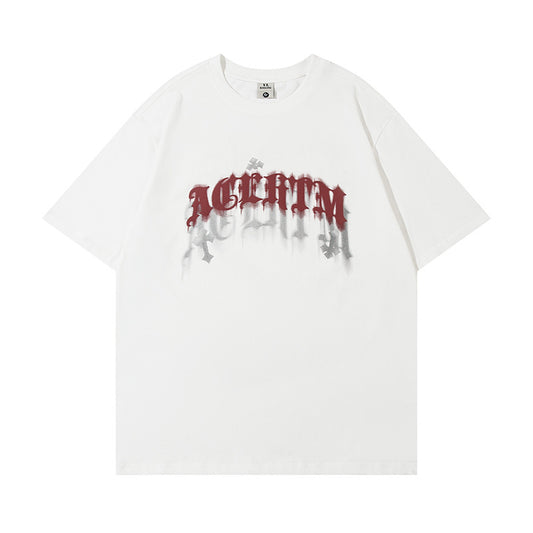 Retro Letter Print Oversized T-Shirt
