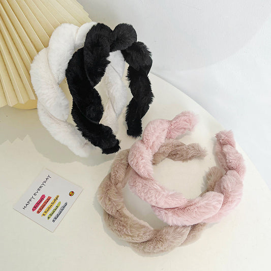 Cute Furry Rabbit Hair Braid Hair Band