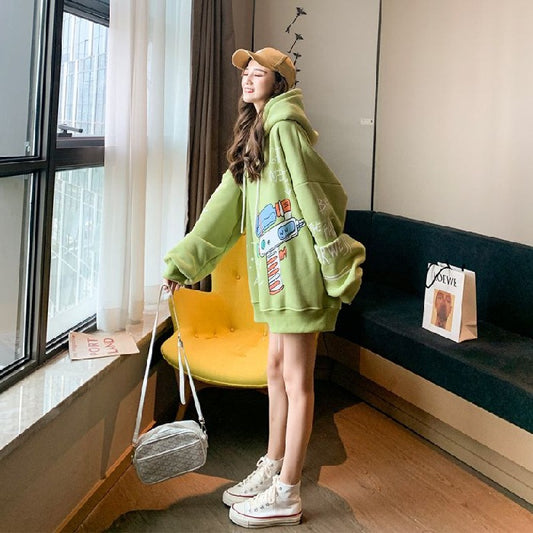 Harajuku Style Women's Winter Plush Hooded Coat