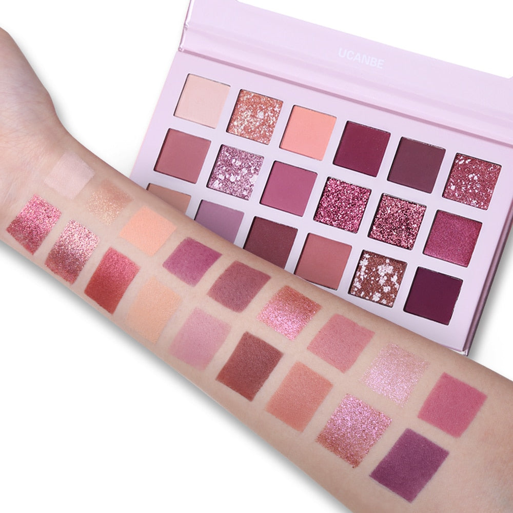 Aromas Nude Eye Shadow Palette - 18 Colors of Shimmer & Matte