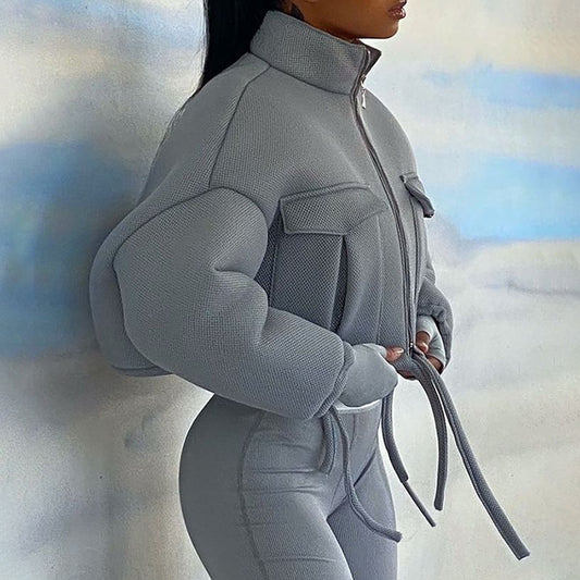 Harajuku Style Women's Open Navel Short Jacket Coat