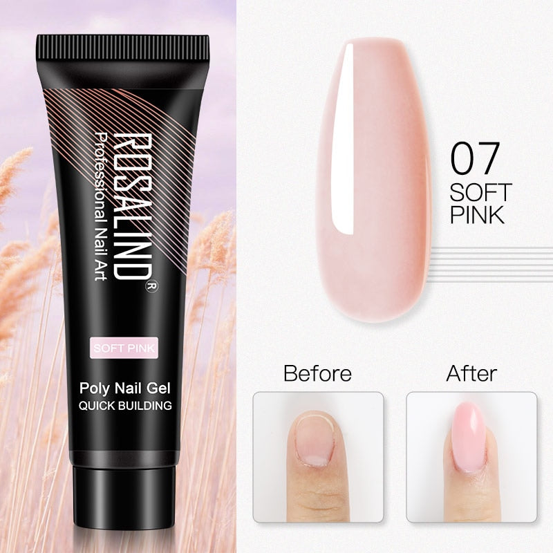 Glitter Poly Nail Gel Extension - 15ml Nail Polish for Manicure