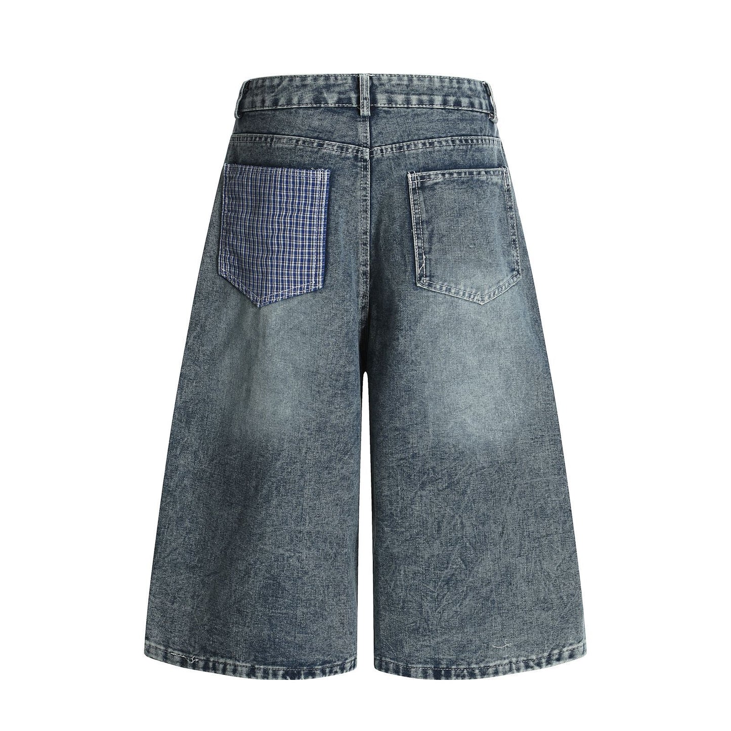 Retro Washed Ribbon Denim Pants
