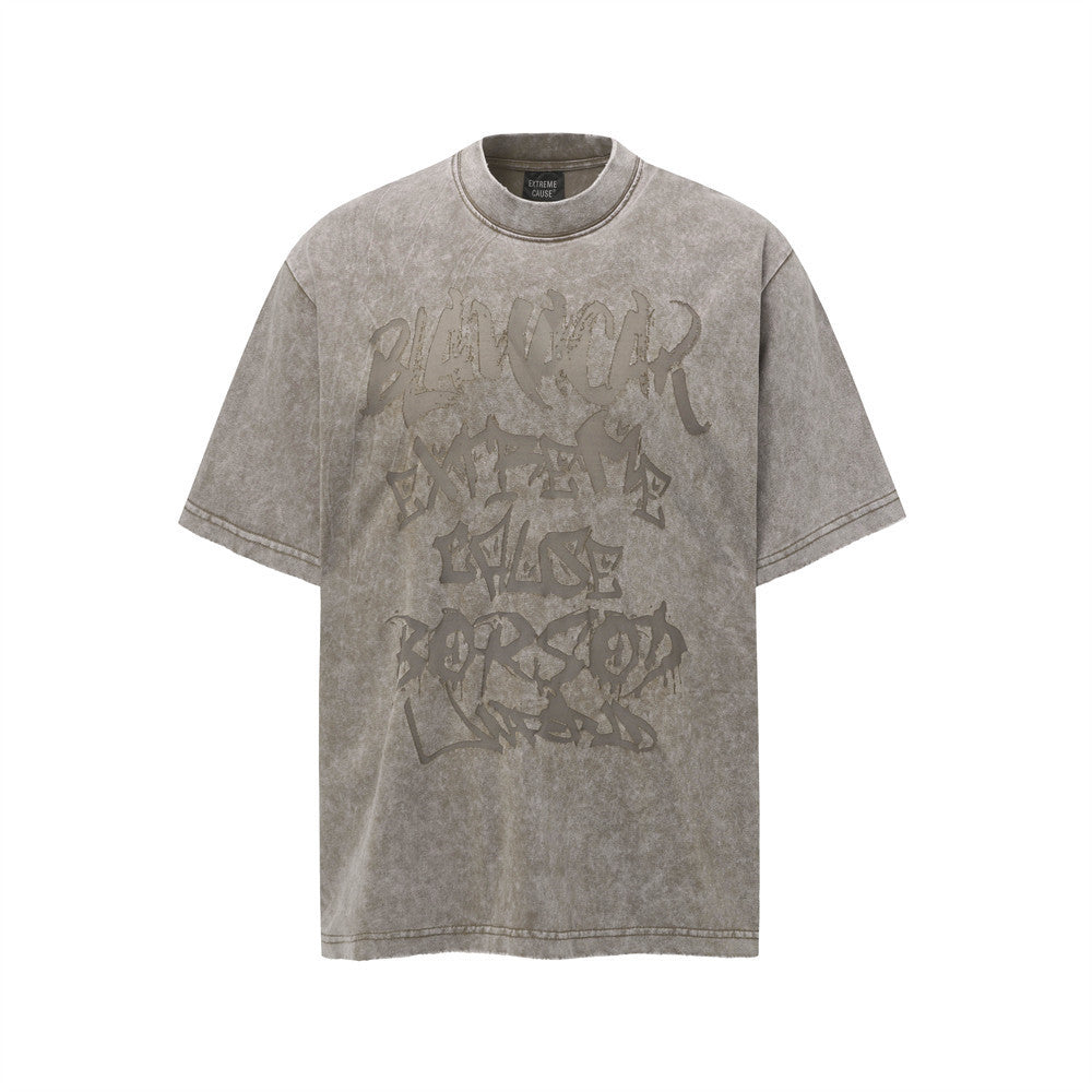 Post-Apocalyptic Graffiti Letter Print T-Shirt