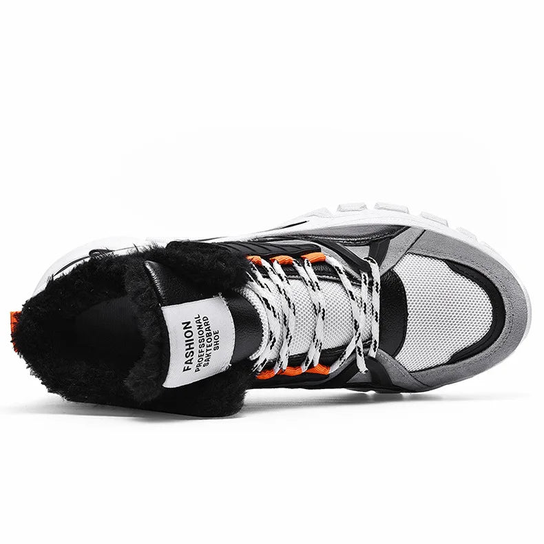 Harajuku Style Warm Men's Winter Boots - High Top Casual Sneakers