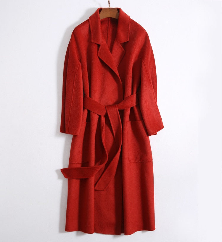 Harajuku Style Double-Sided Wool Coat for Women