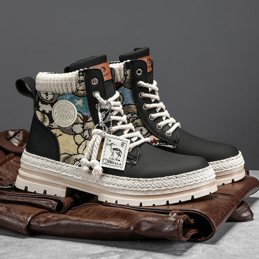 Playful Winter High Top Martin Boots for Men