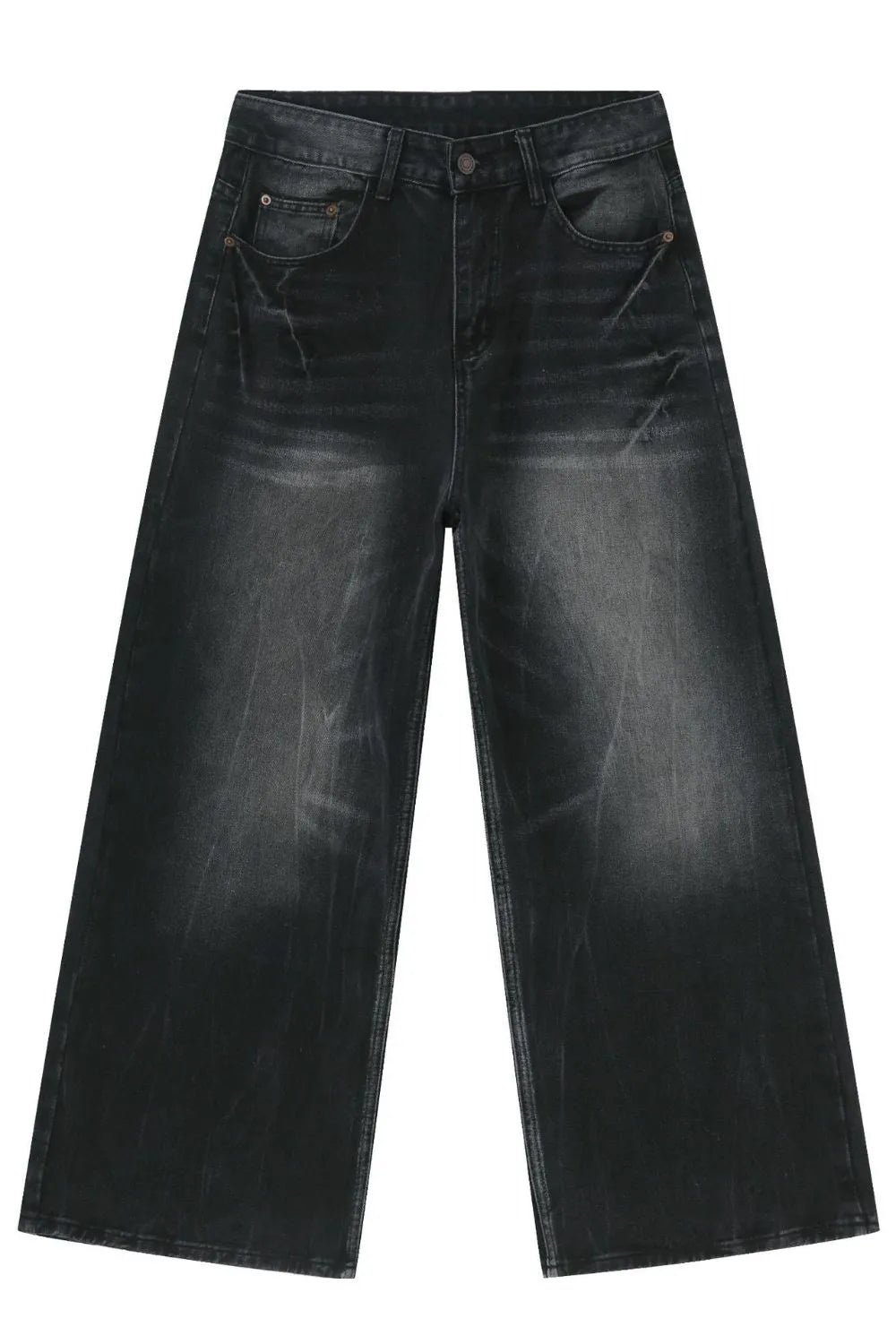 Harajuku Style Wide Leg Men's Jeans with Pockets