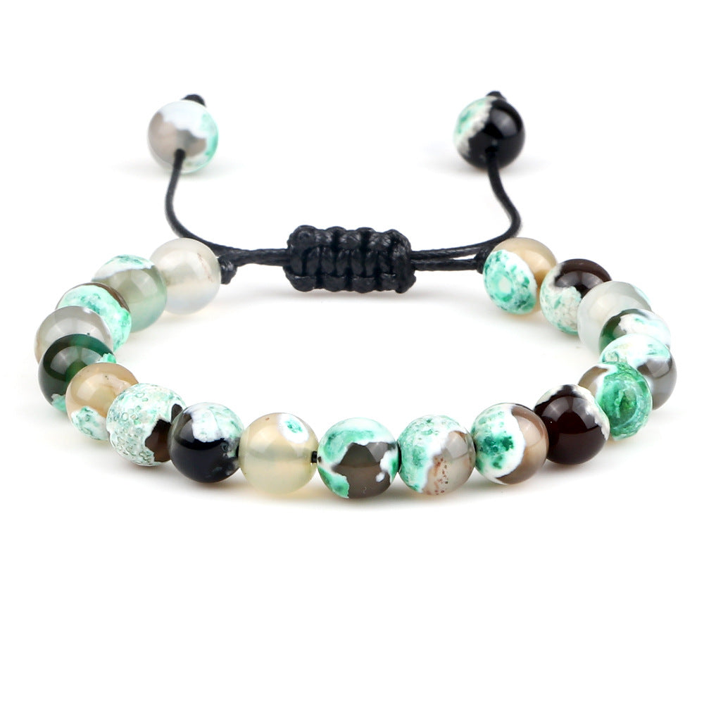 8mm Tiger Eye Stone Beads Bracelet - Adjustable & Braided