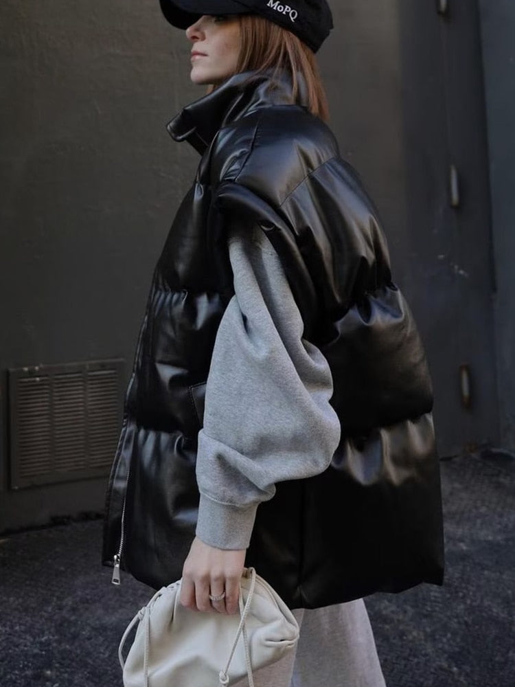 Harajuku Style PU Leather Vest - Winter Fashion Must-Have