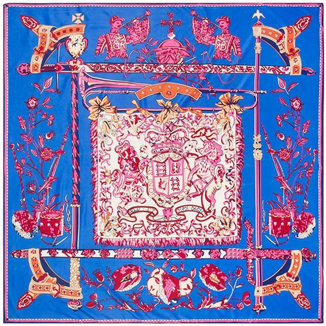 Royal Chant Silk Totem Scarf - 130cm x 130cm