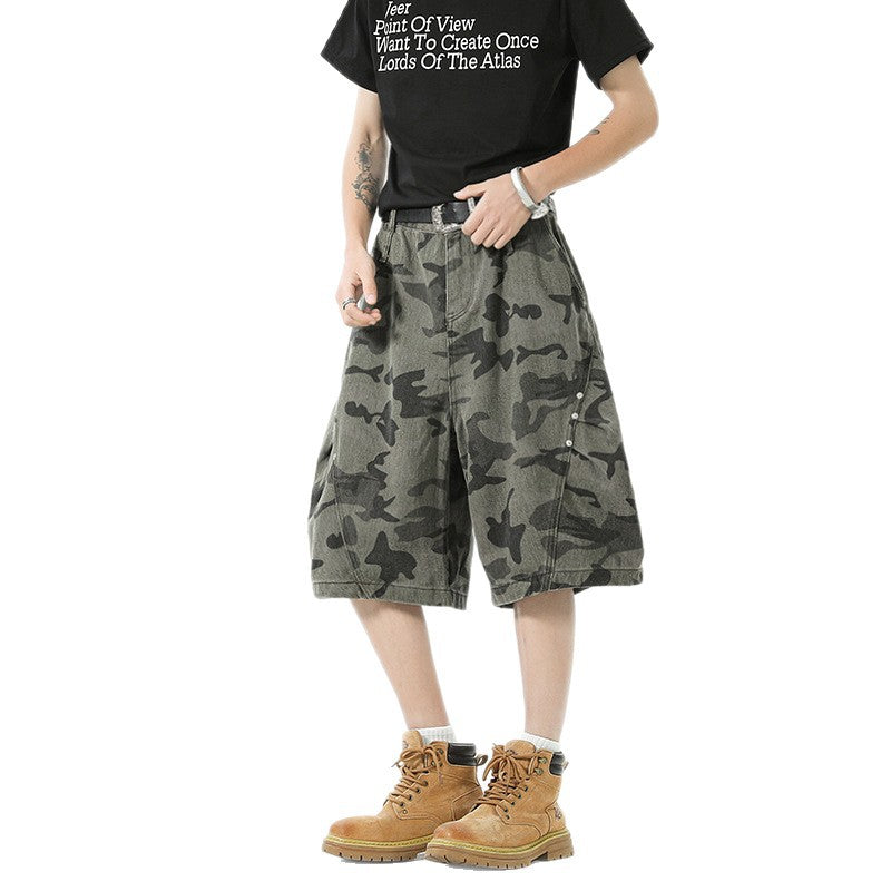 Lumbering Loose Straight Leg Cropped Pants