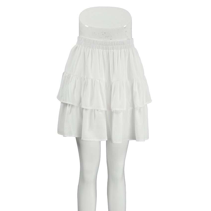 Harajuku-Inspired Double-Layer High-Waisted Pleated Skirt