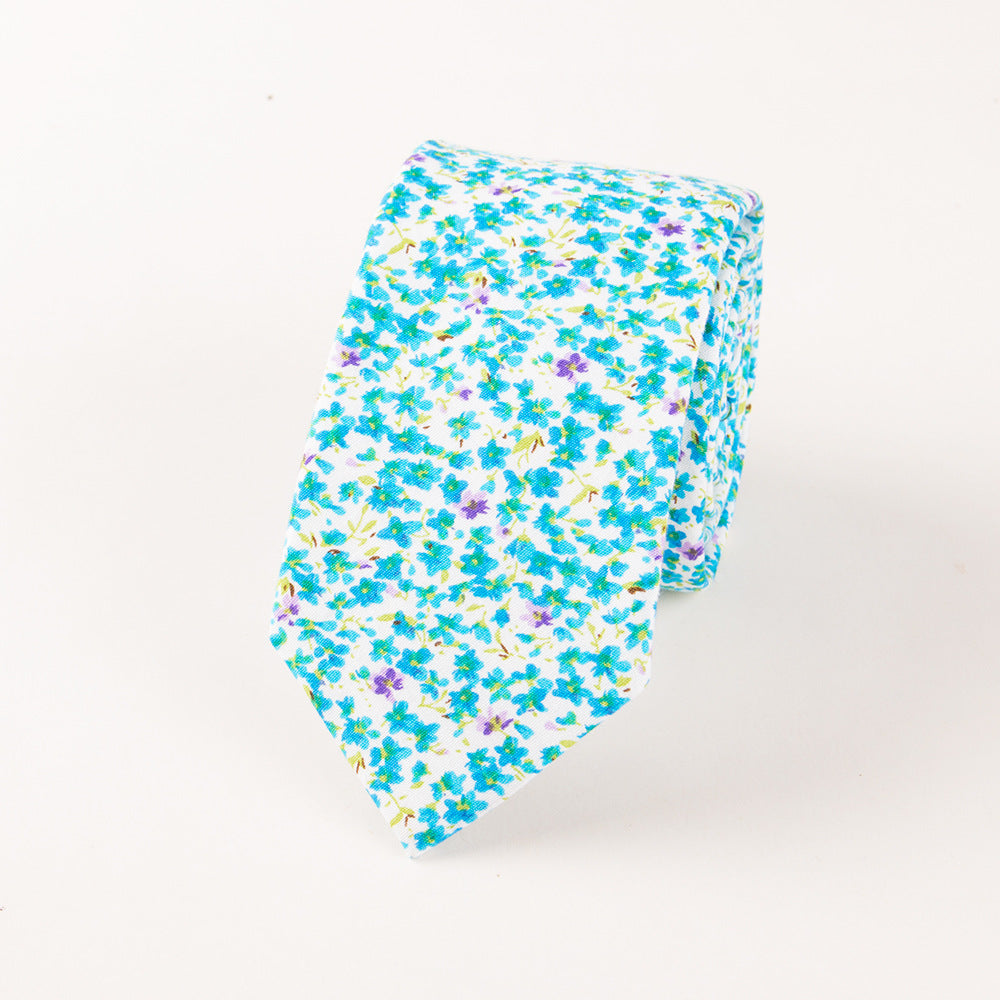 Men's Cotton Floral Print Wedding Tie
