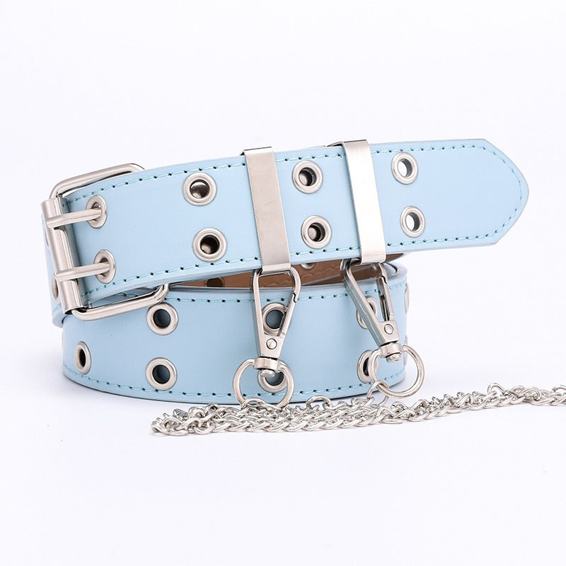 Gothic Punk Style Chain Decorative Eyelet Belt