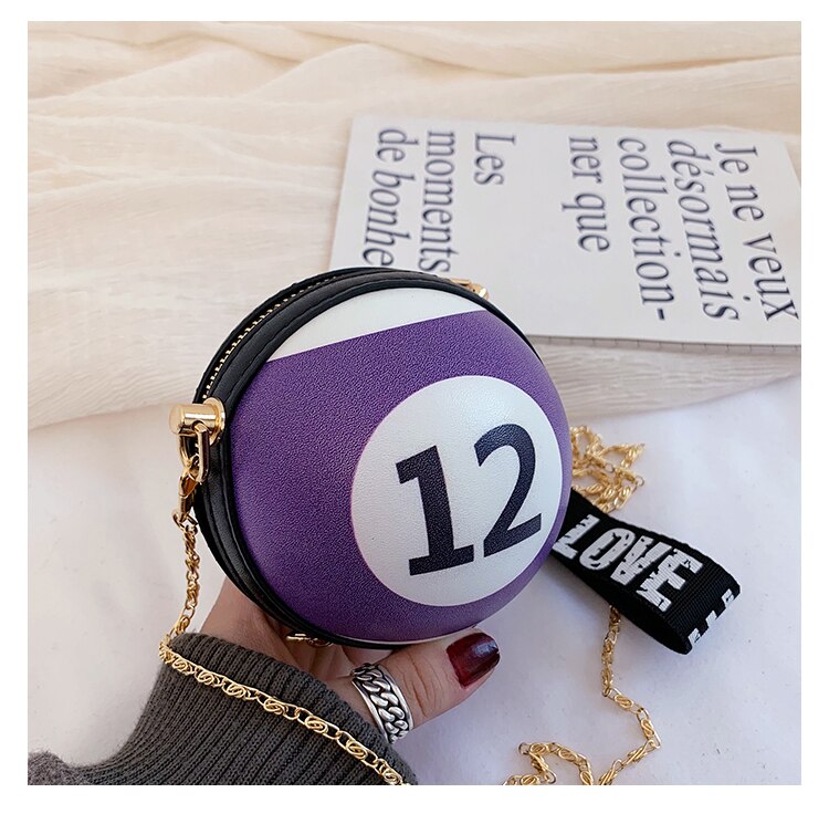 Harajuku Playful Billiard Mini Chain Bag for Girls