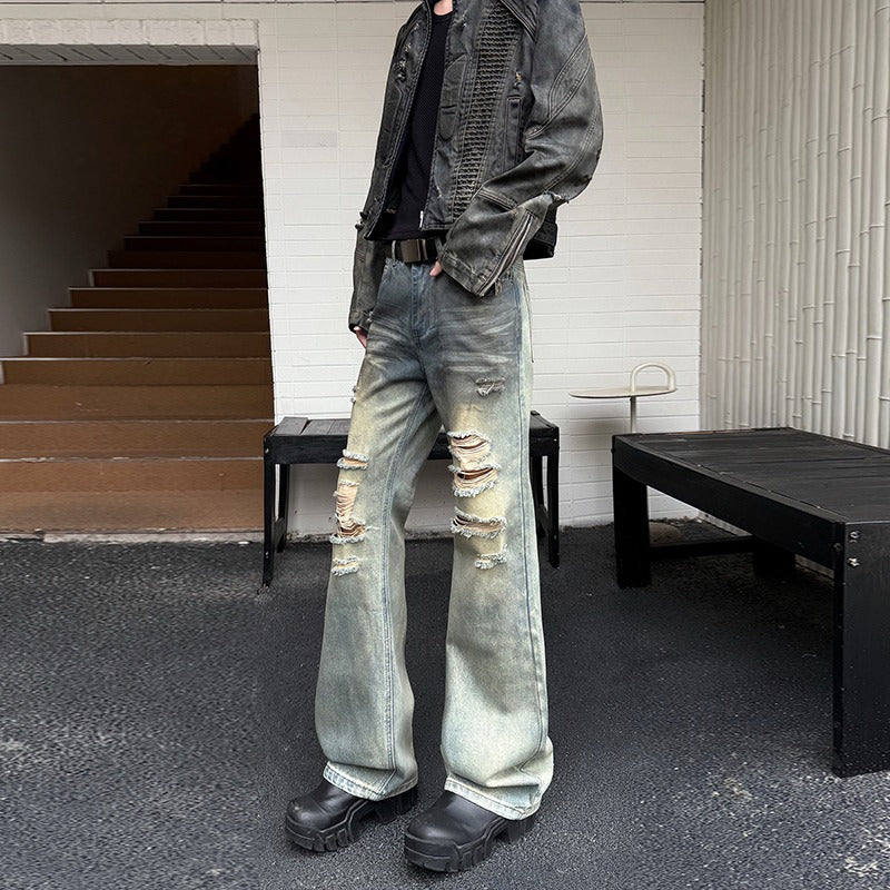 Harajuku Retro Ripped Loose Fit Jeans for Men