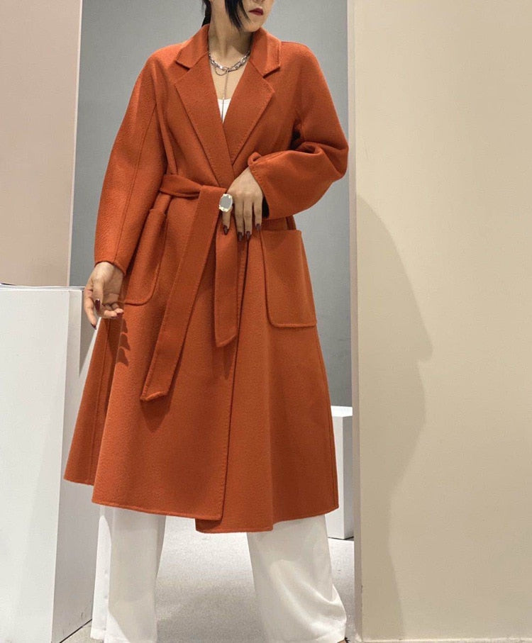Harajuku Style Double-Sided Wool Coat for Women
