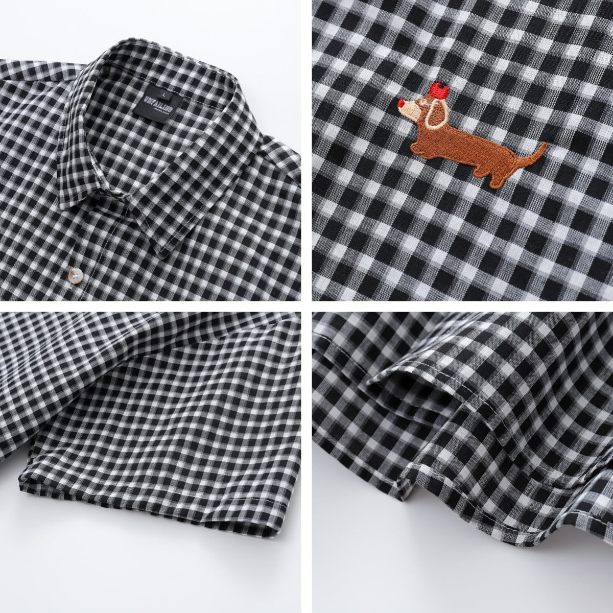 Retro Sausage Dog Plaid Shirt - Harajuku Style