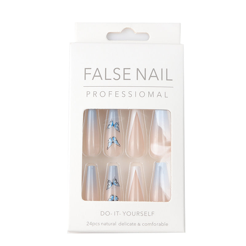 V-Shaped Blue Butterfly Nail Patch - Harajuku Style
