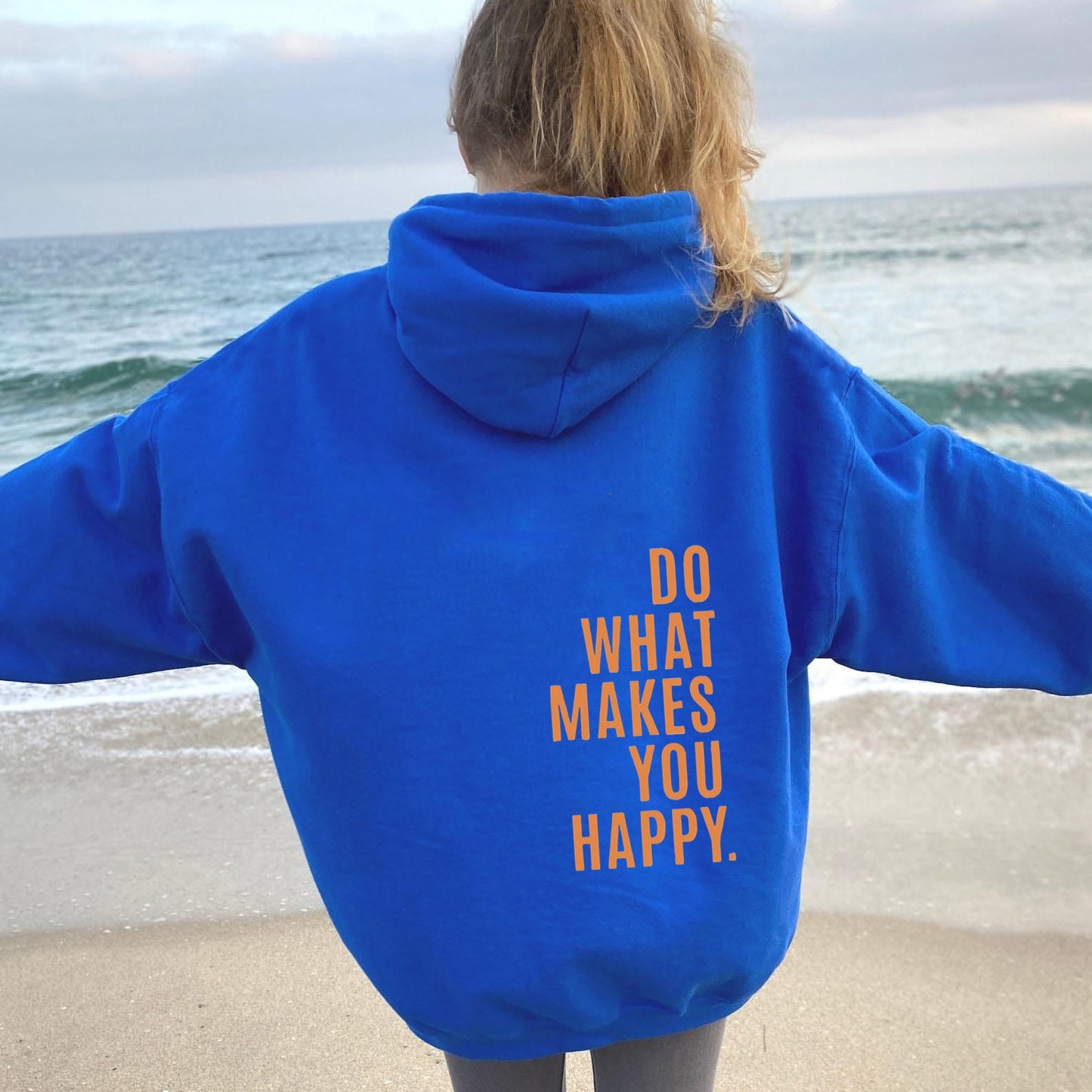 Do What Makes You Happy Dropped Shoulder Hoodie